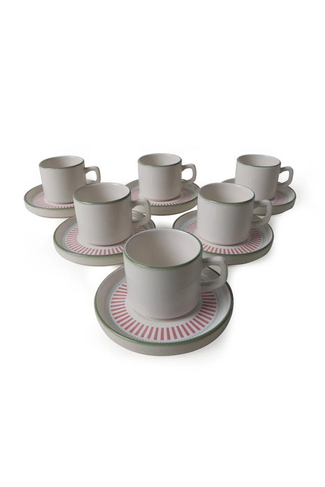 Hermia Juego de tazas de té de 12 piezas en color blanco